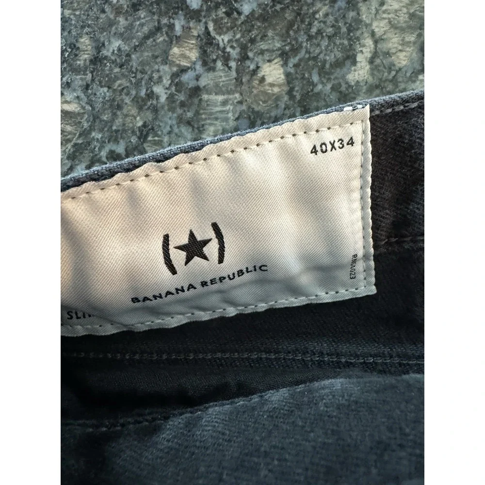Banana Republic Loose Fit Jeans 40x34 Charcoal Black Wash Denim Plants NWT‎